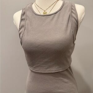 Gray Ribbed double layer tank